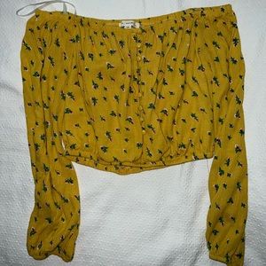 LA hearts off shoulder crop top